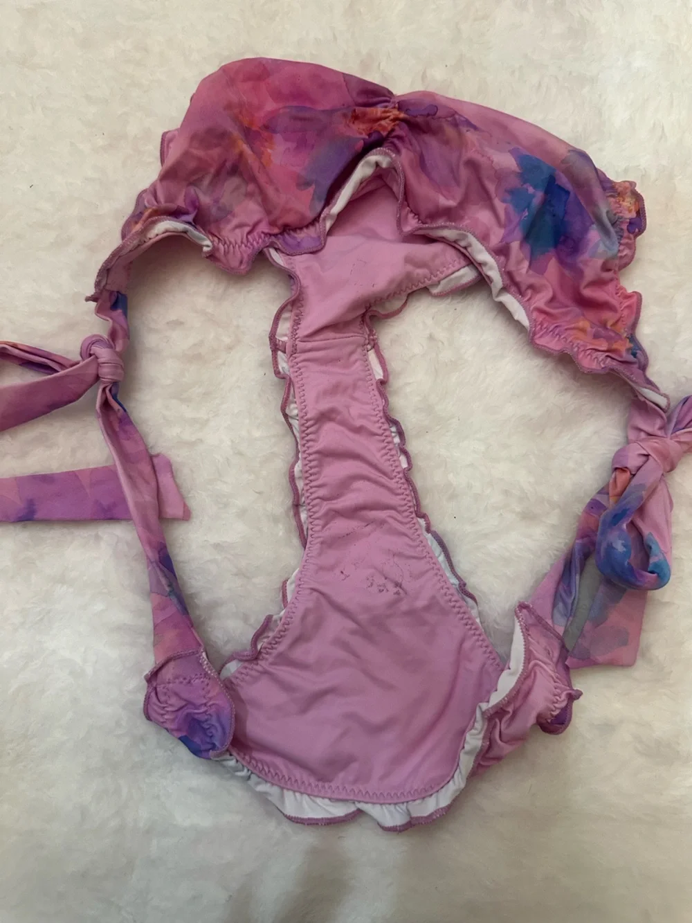 NEW Frankies Bikinis Colby Watercolor Floral Tie Side Bikini Bottom 39110